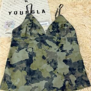 YoungLA Womens Camo Tank Top Size Small Wood Ash Active Gym NWT